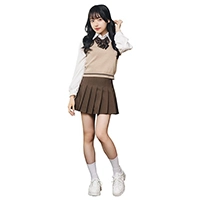 オルチャンセーラー ニット ベージュ×チョコ clearstone クリアストーン 制服 セーラー服