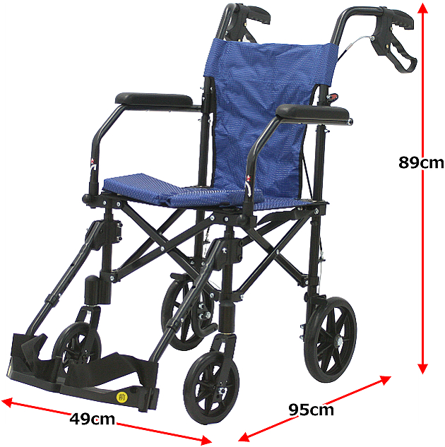 携帯用折り畳み式軽量介助車椅子 ハンディライトプラス YUKI TRADING 